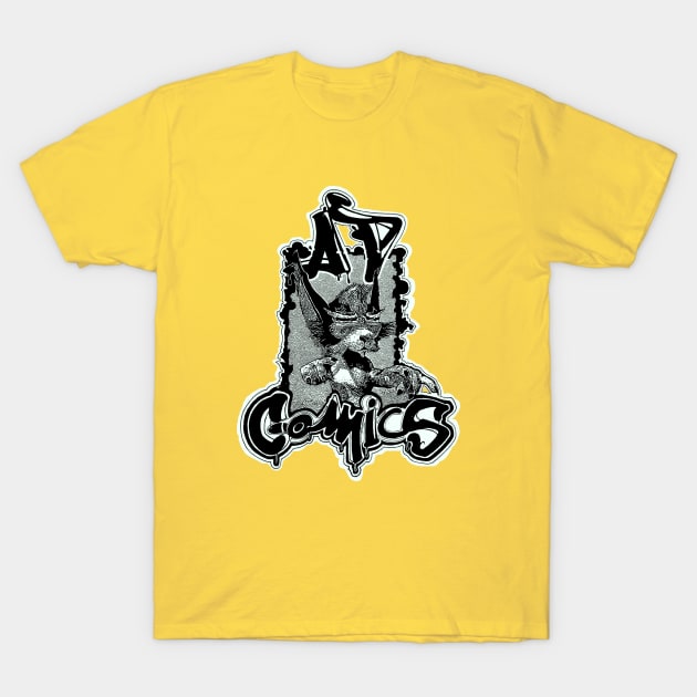 AP cat Superhero Comics T-Shirt by Taz Maz Design